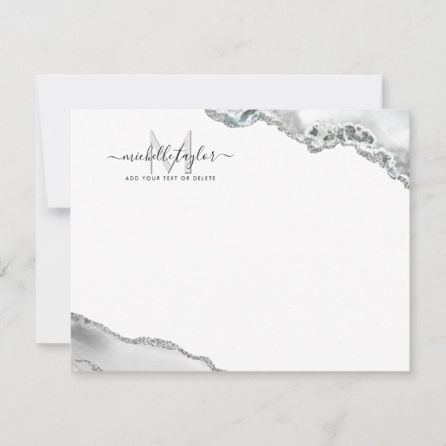 Modern Monogram Beauty Makeup Elegant Professional Thank You Card (Front)