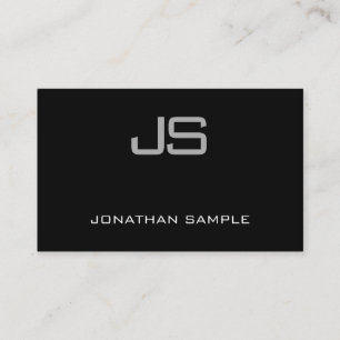 Modern Monogram Black And White Plain Artistic Business Card