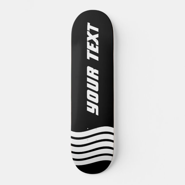 Modern Monogram black and white sports equipment Skateboard (Front)