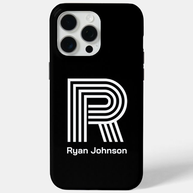Modern Monogram Black  Case-Mate iPhone Case (Back)