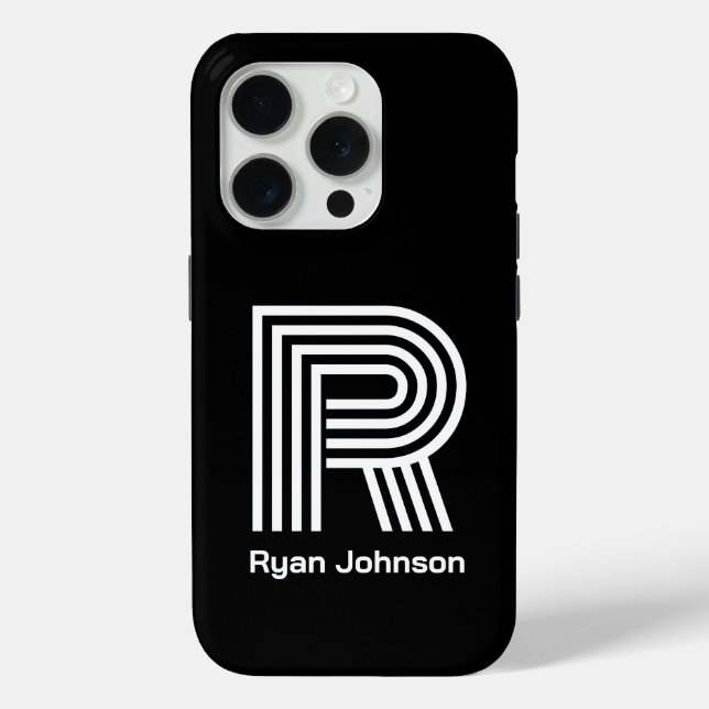Modern Monogram Black  Case-Mate iPhone Case (Back)