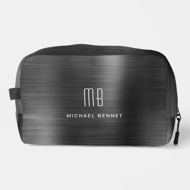 Modern Monogram Black Dopp Kit (Front)