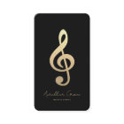 Modern Monogram Black Gold Musical Note