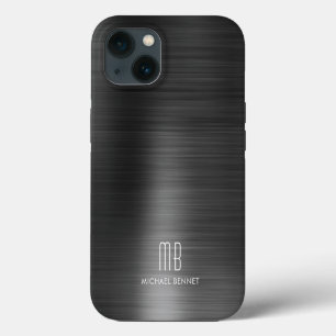 Modern Monogram Black iPhone 13 Case
