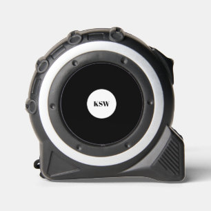 Modern monogram black white circle personalised 1