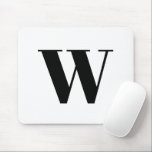 Modern monogram black white custom initial letter mouse pad<br><div class="desc">Customize,  personalize monogram,  initial,  letter black and white modern elegant classic chic script refined stylish Mouse Pad</div>