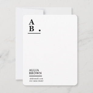 Modern Monogram Blush Pink Feminine Design Card