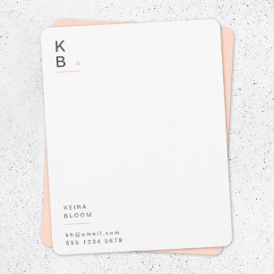 Modern Monogram Blush Pink Feminine Stylish Card