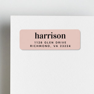 Modern Monogram Blush Pink Return Address