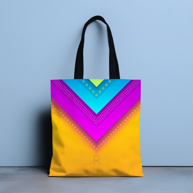Modern Monogram Boho Geometric Chic Tote Bag (Creator Uploaded)