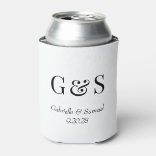 Modern Monogram Bride & Groom Names Wedding Cooler