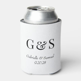 Modern Monogram Bride & Groom Names Wedding Cooler