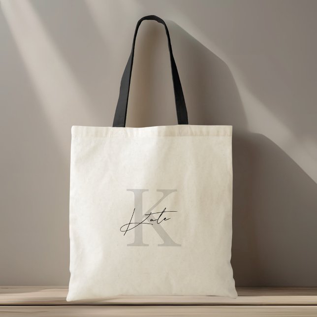 Modern Monogram Bridesmaid Tote Bag (Creator Uploaded)