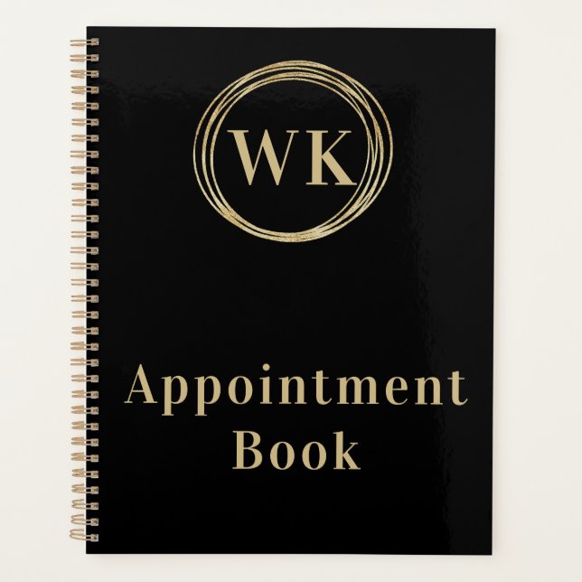 Modern Monogram Business Appointment Book Planner (Front)