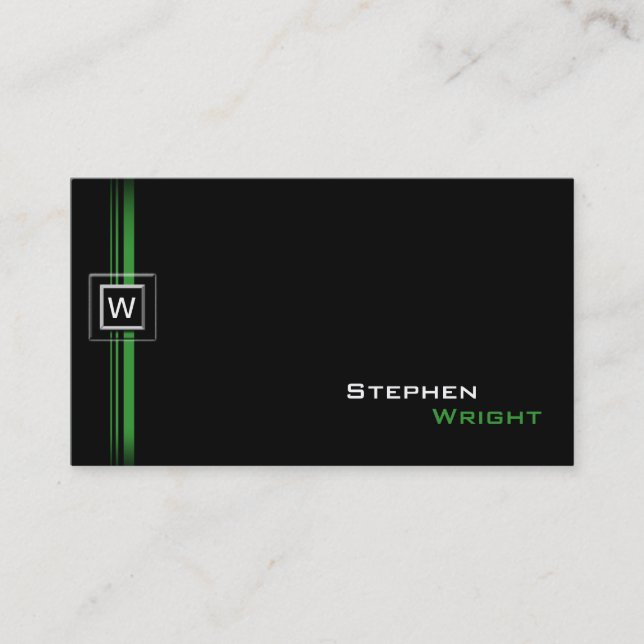 Modern Monogram Business Card (Front)