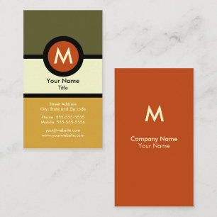Modern Monogram Business Card