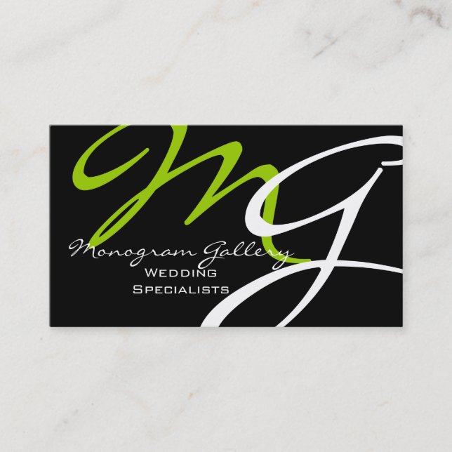 Modern Monogram Business Card Template (Front)