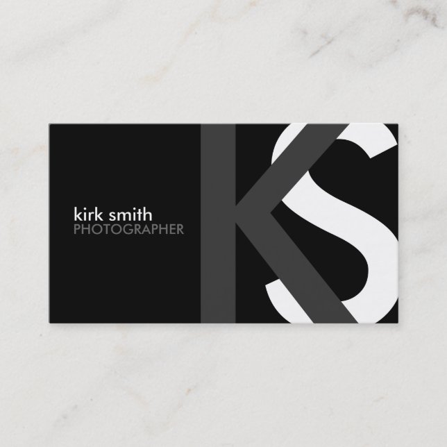 Modern Monogram Business Cards (Front)