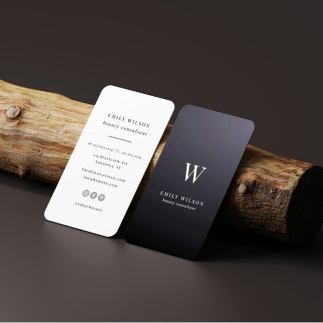 Modern Monogram Chic Minimalist Professional Business Card (Creator Uploaded)