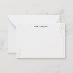 Modern Monogram Classic Black Personal Stationery Card