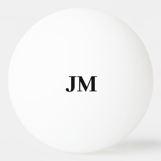 Modern Monogram Classic Personalised Initials Ping Pong Ball (Front)