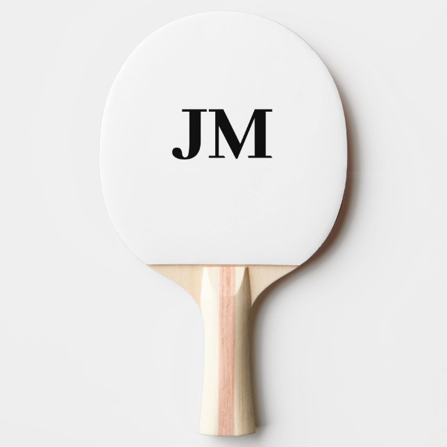Modern Monogram Classic Personalised Initials Ping Pong Paddle (Front)