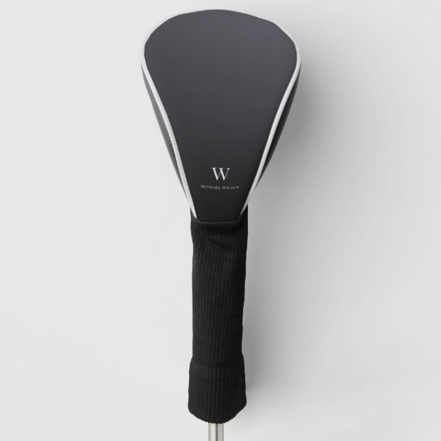 Modern Monogram Cool Minimalist Professional Golf Head Cover (Front)