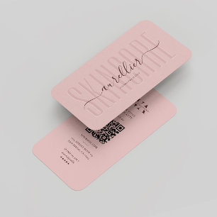 Modern Monogram Cosmetologist Aesthetician Pink  Business Card