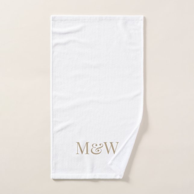 Modern Monogram Couple Initials Hand Towel (Hand Towel)