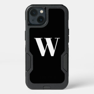 Modern monogram custom initial letter black white