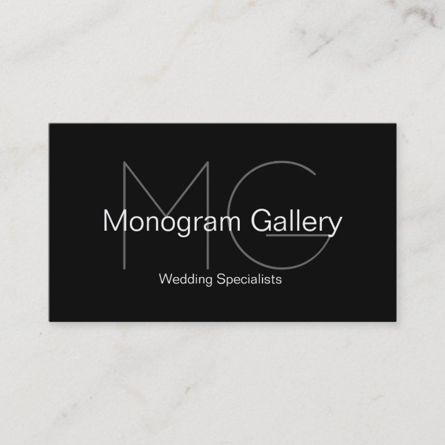 Modern Monogram Customisable Business Card (Front)