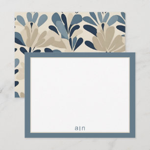 Modern Monogram Dusty Blue  Card
