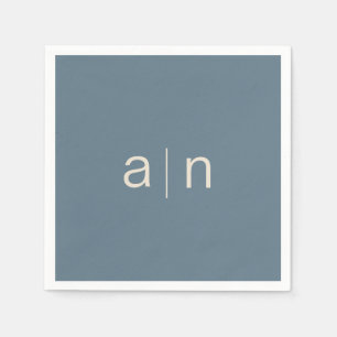 Modern Monogram Dusty Blue  Napkin