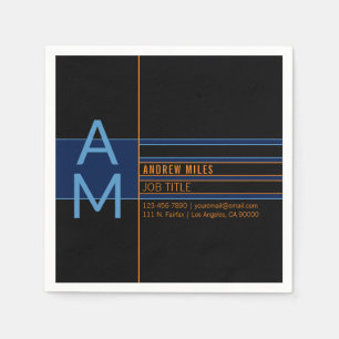 Modern Monogram & Editable Shapes & Colours Napkin