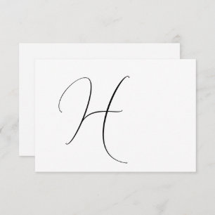 Modern Monogram Elegant Black & White Wedding RSVP Card