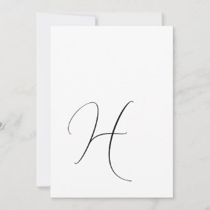 Modern Monogram Elegant Black & White Wedding Save The Date