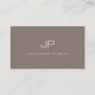Modern Monogram Elegant Brown Simple Plain Trendy Business Card