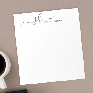 Modern Monogram Elegant Calligraphy Personalised Notepad