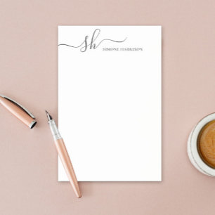 Modern Monogram Elegant Calligraphy Personalized Post-it Notes