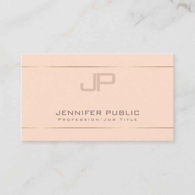 Modern Monogram Elegant Design Trendy Plain Luxury Business Card (Front)