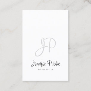 Modern Monogram Elegant Handwritten Sleek Design Business Card