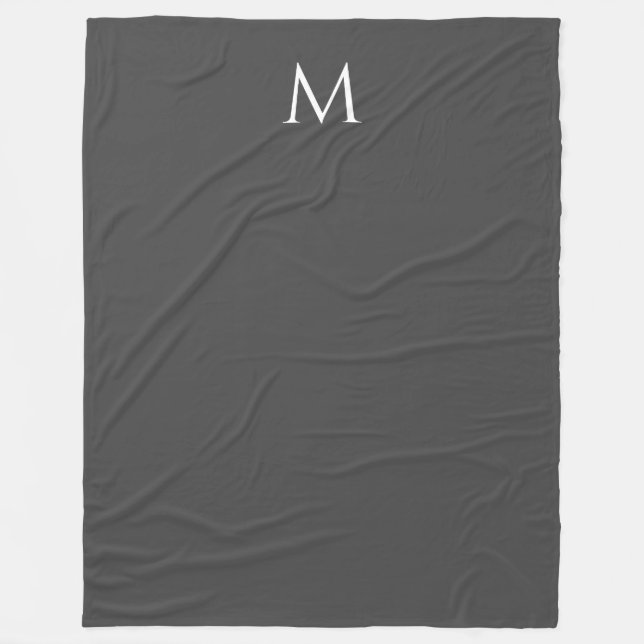 Modern Monogram Elegant Personalised Template Fleece Blanket (Front)