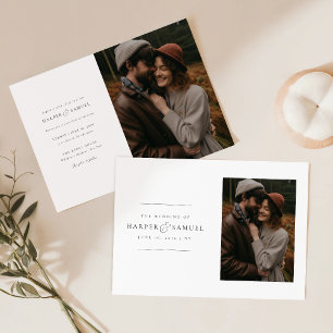 Modern Monogram Elegant Photo Wedding Invitation