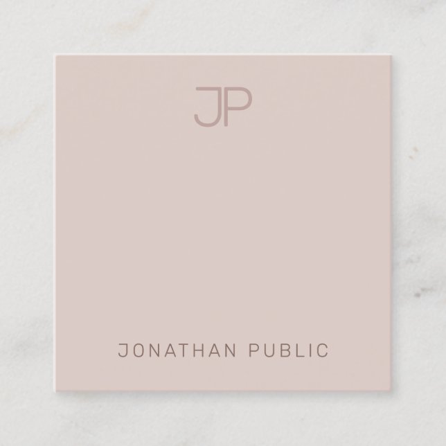 Modern Monogram Elegant Simple Template Trendy Square Business Card (Front)