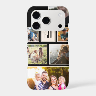 Modern Monogram Family Photo Collage Minimal