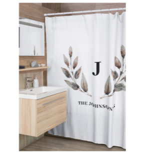 Modern Monogram Family Shower Curtain