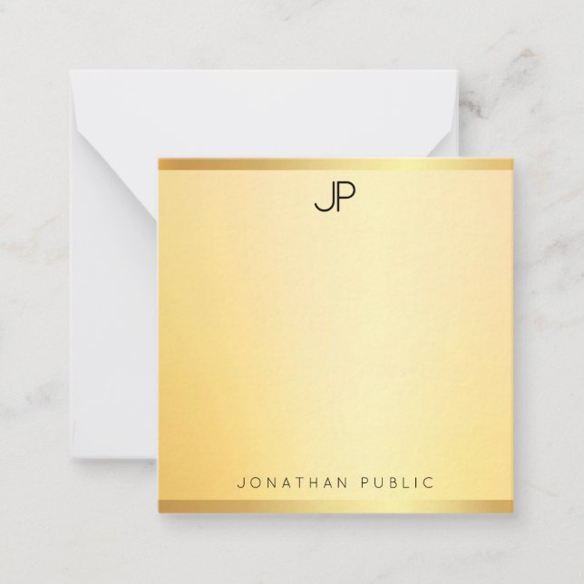 Modern Monogram Faux Gold Elegant Template Simple (Front)