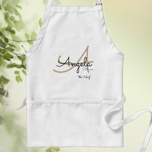 modern monogram for the chef cuisine standard apron