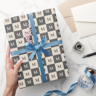Modern monogram geometric colour block wrapping paper