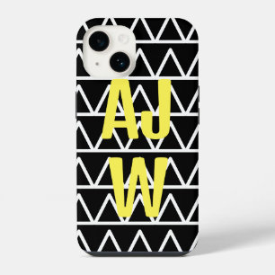 Modern Monogram Geometric Pattern iPhone 14 Case